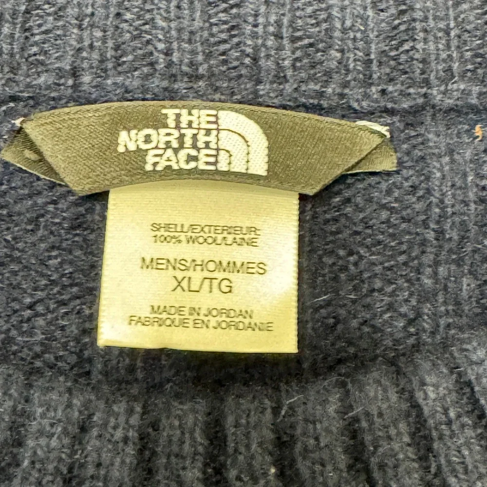 The North Face Sweater Mens XL Blue Wool Ribbed Crew Neck Fisherman Outdoor